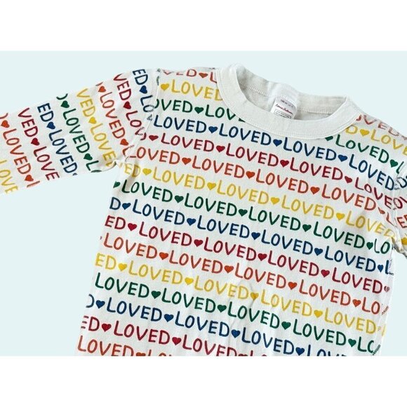 HANNA ANDERSON Kids GIrls Long Sleeve Thermal LOVED Top Shirt Size 12 - Picture 1 of 7